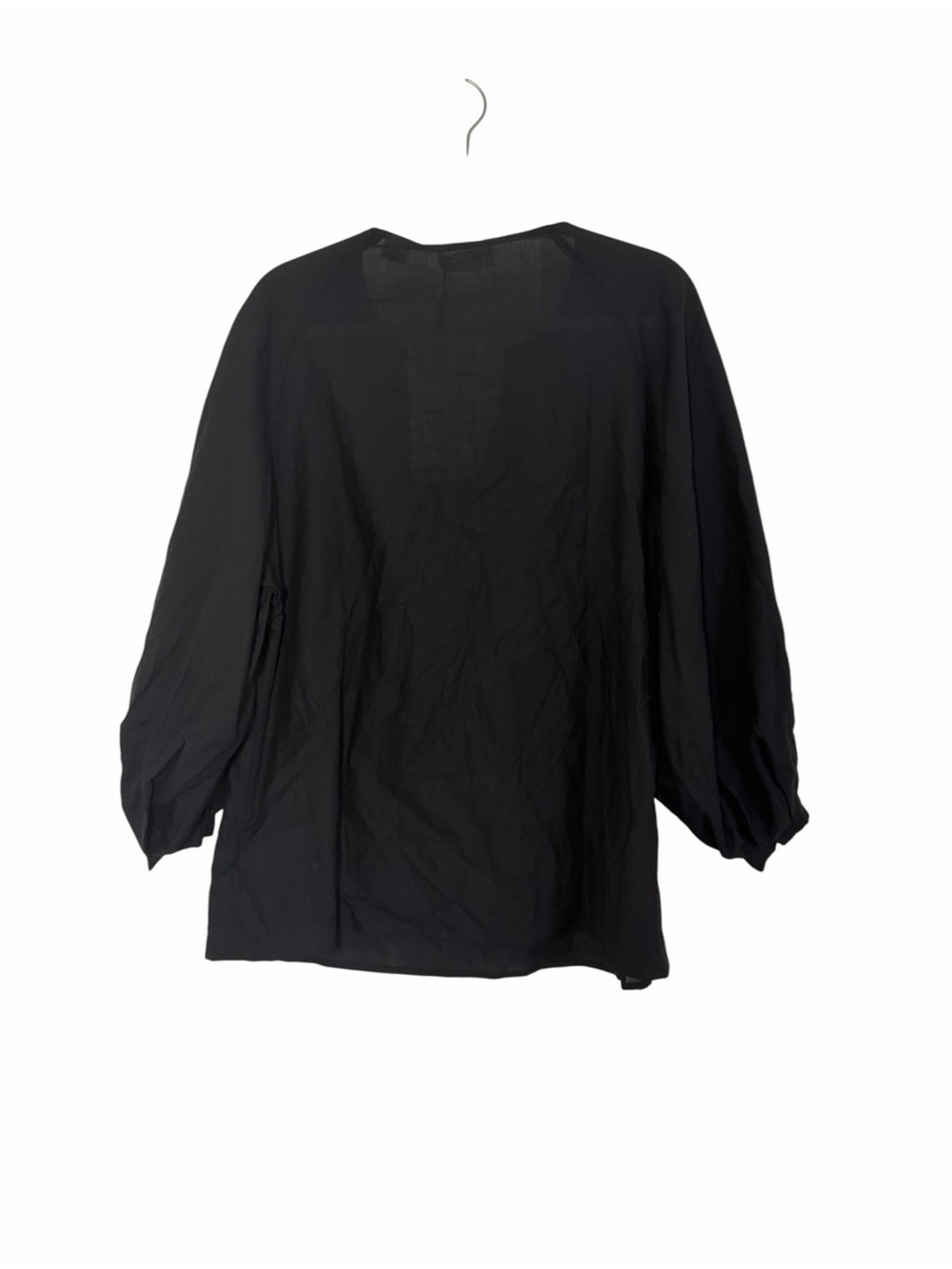 Marcella NYC Kissena Top Black Cotton Voile Babydoll Blouse XS NWT Transitional - Picture 6 of 12